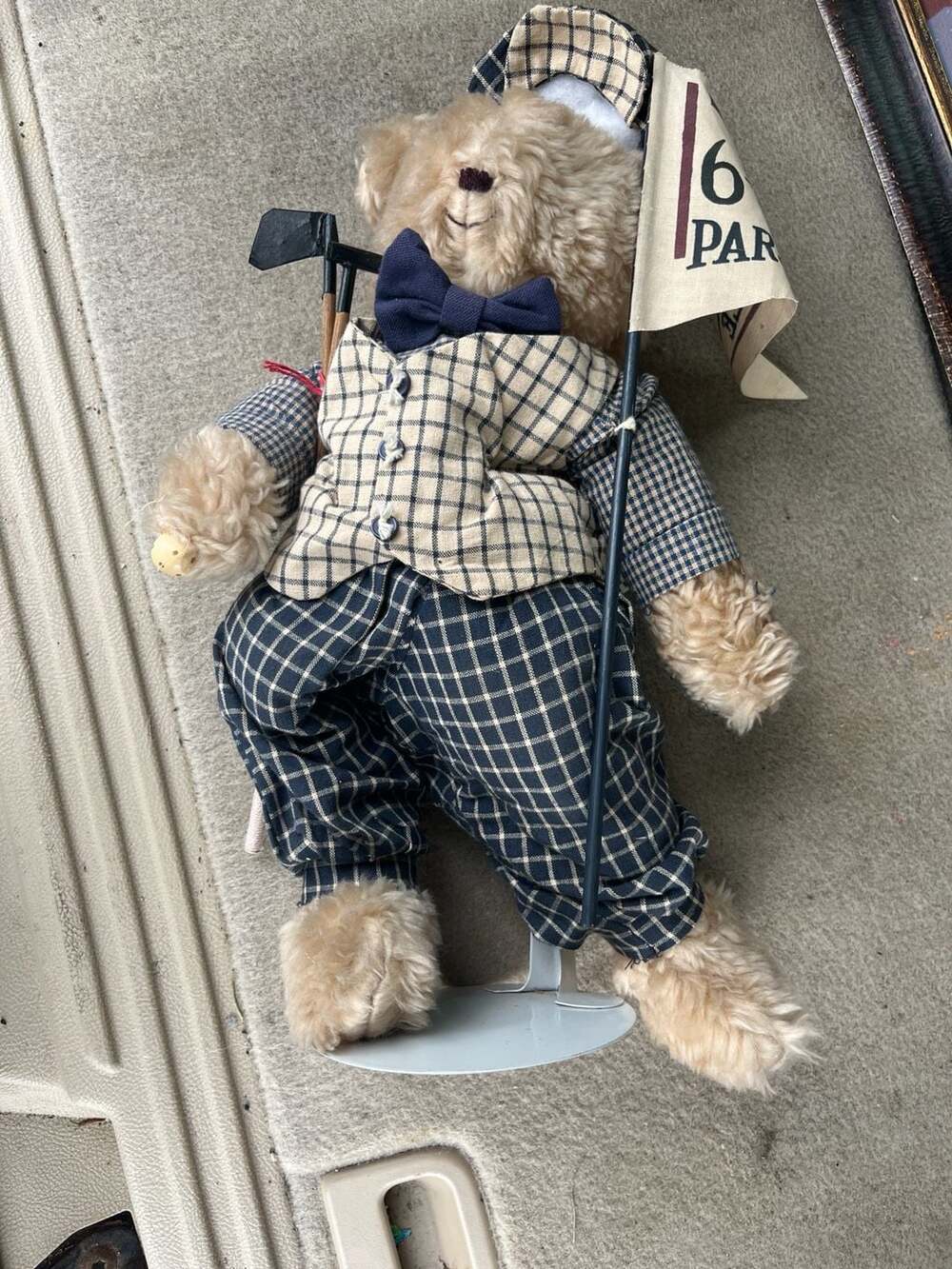 Bouquet Enterprises Hand-Crafted Golfer Teddy Bear Decorative Home Accessory wit